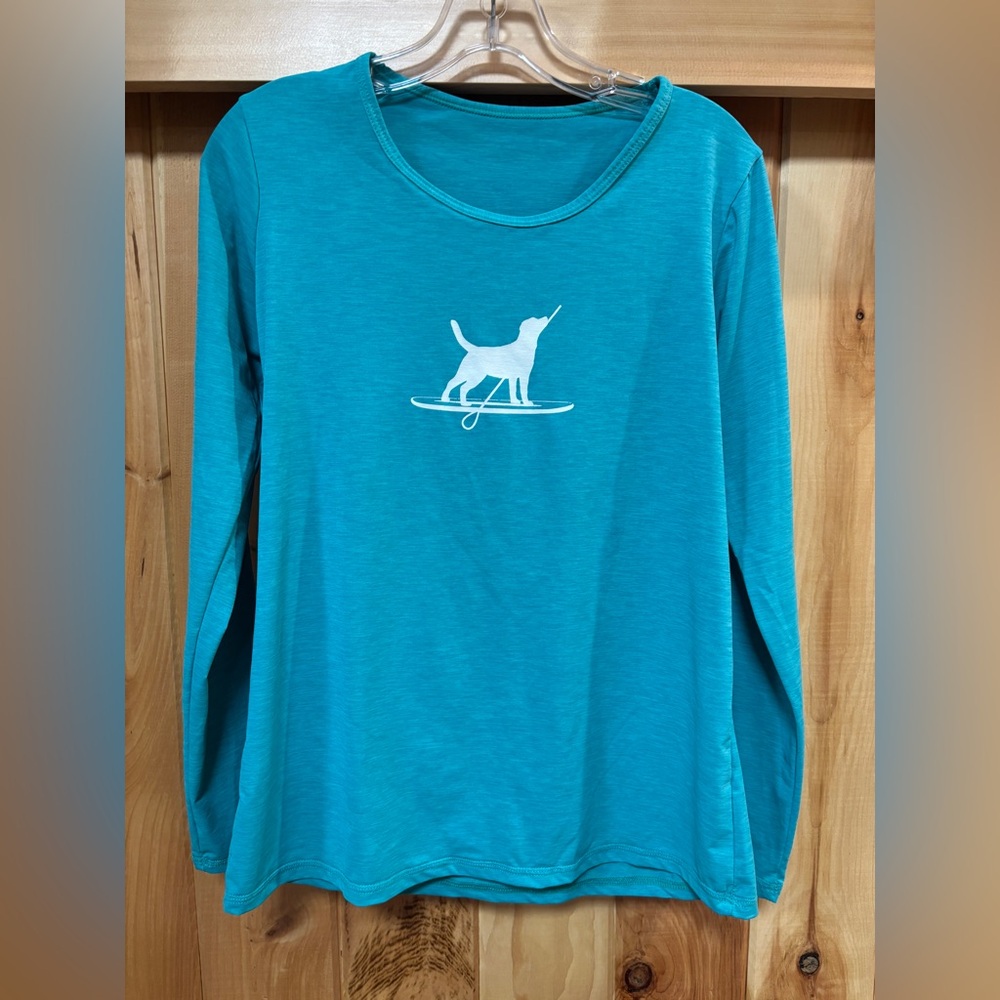 Ocean Tec Large Long sleeve lightweight sun protection shirt dog print UPF 50